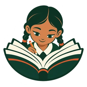 Gyan Kala Kumbh campaign emblem: a girl studying inside an open book